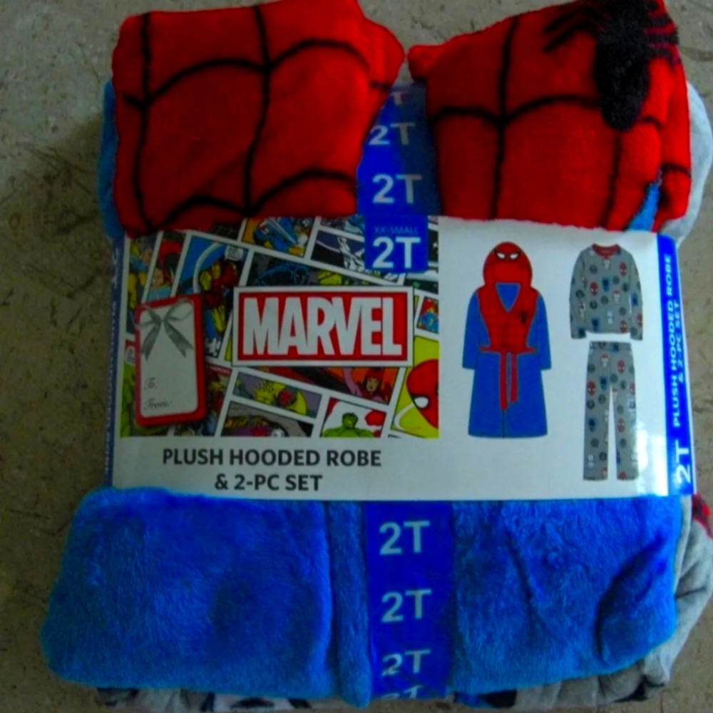 Spiderman Hooded Robe and PJ Set